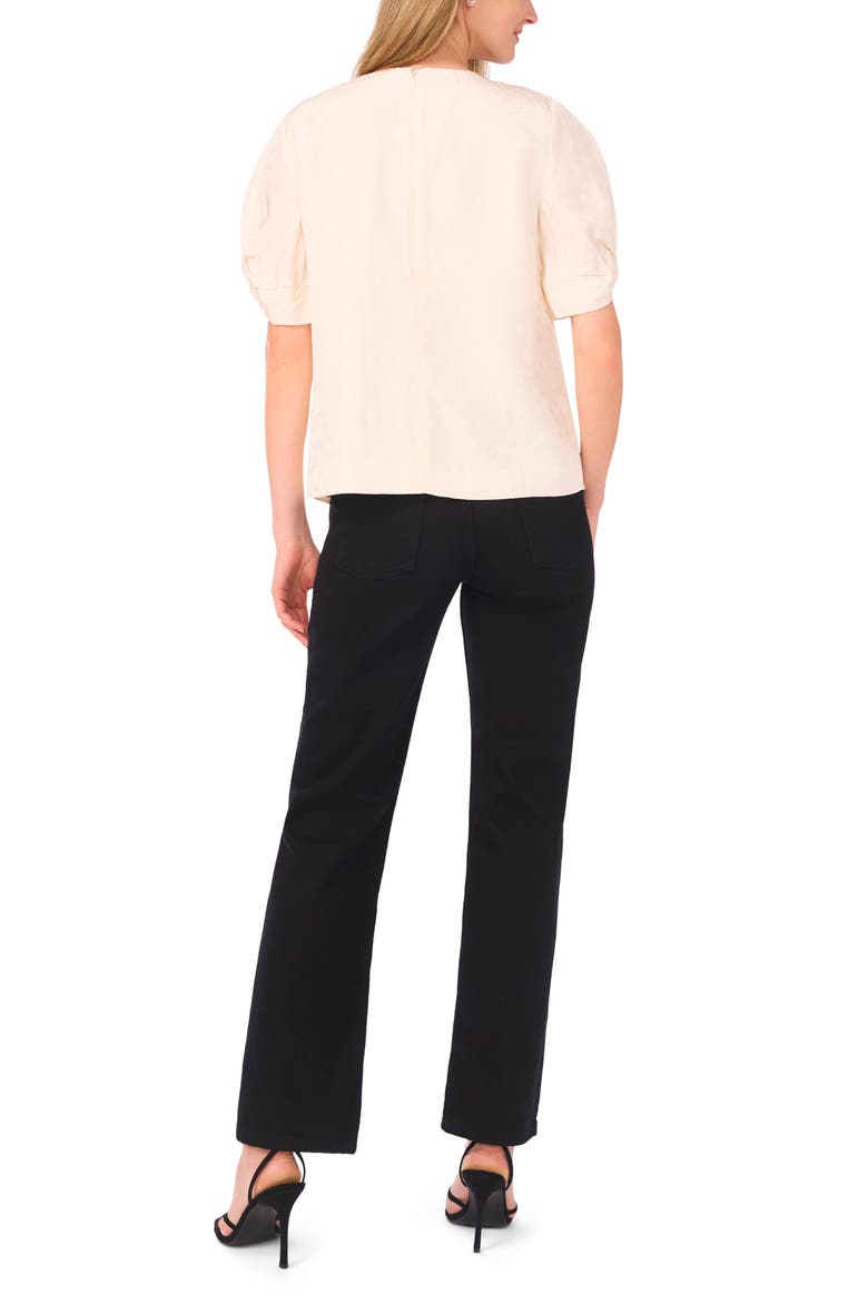 Chloe Puff Sleeve Jacquard Top, Alternate, color, VANILLA ICE