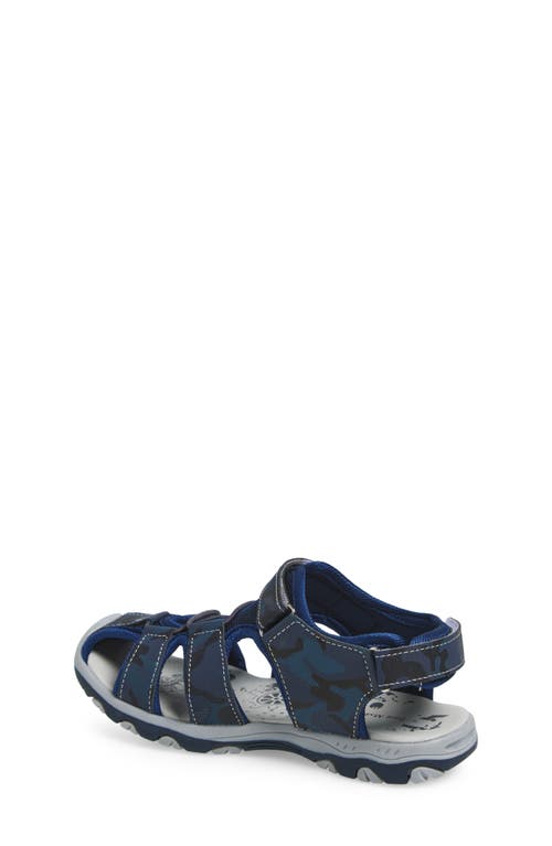 Extreme By Eddie Marc Kids' Camo Woven Sandal In Navy