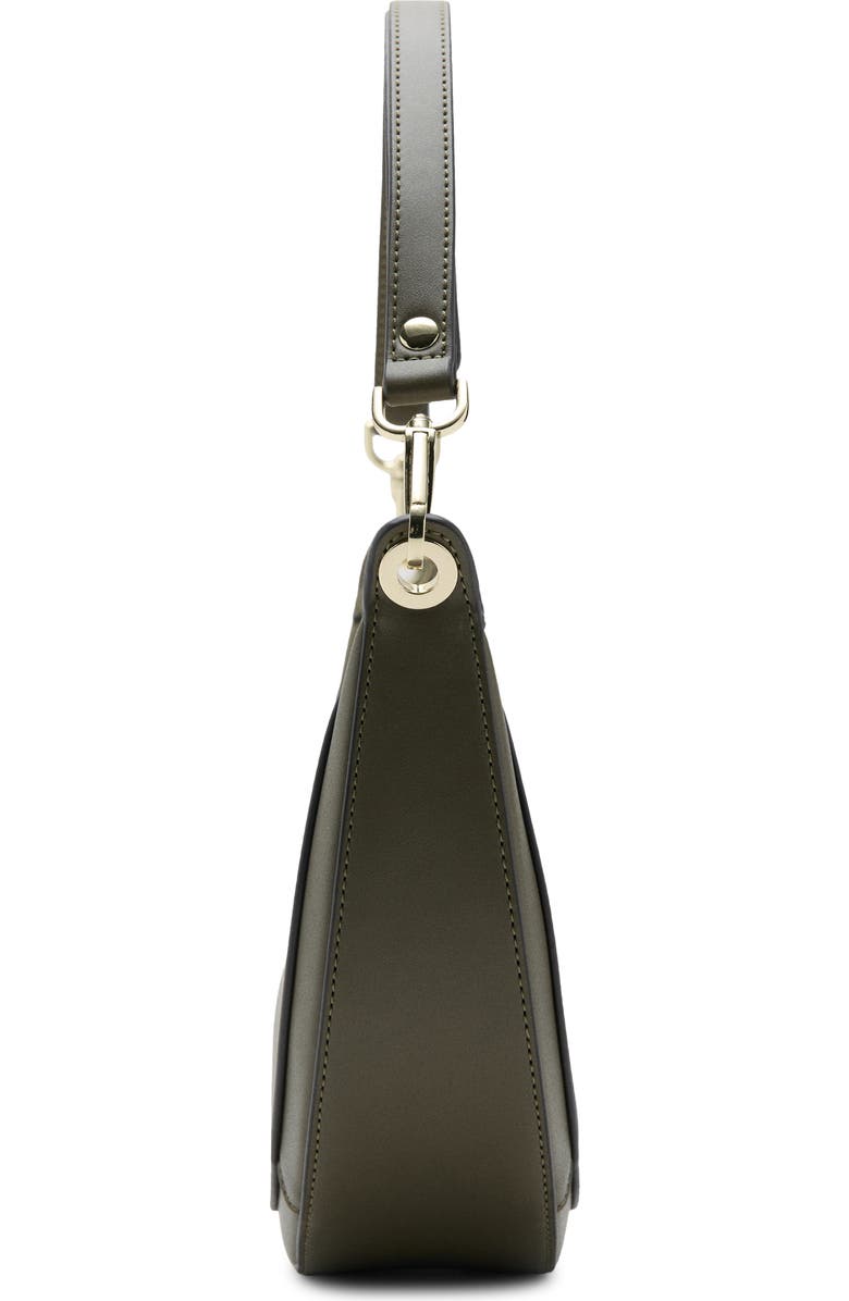 MANGO Oval Faux Leather Shoulder Bag, Alternate, color, Khaki Green