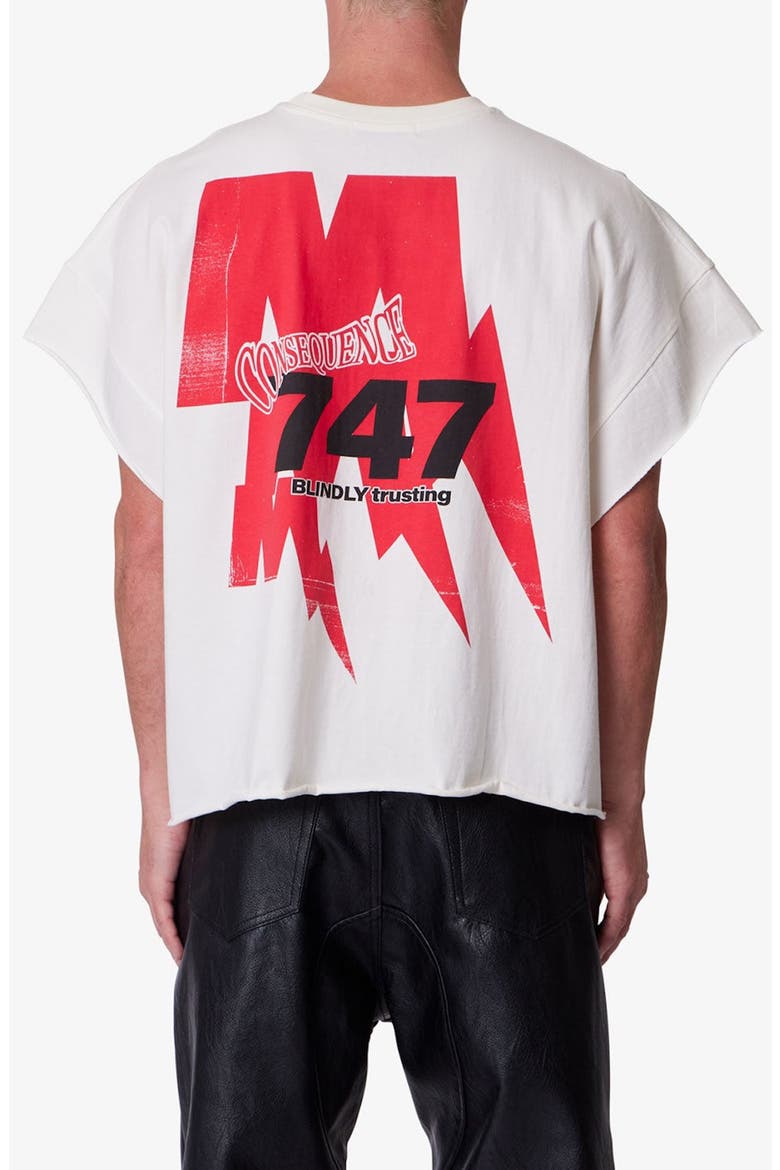 Grim Graphic Cutoff T-Shirt, Alternate, color, OFF WHITE