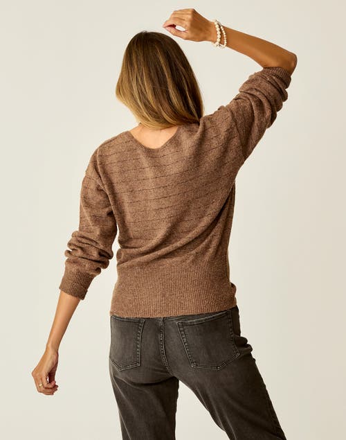 Carve Designs Ruth Reversible Fuzzy Sweater In Brown