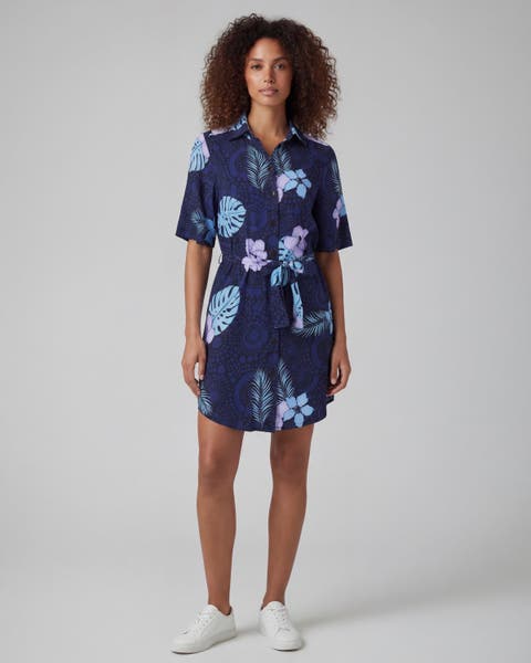 Tropical Fantasy Womens Wrap Shirt Dress