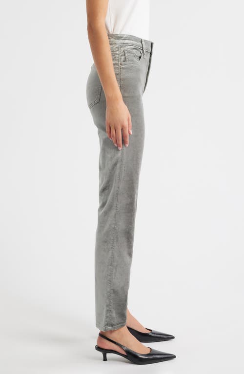 Frame Le Sleek Velvet Ankle Straight Leg Pants In Gray