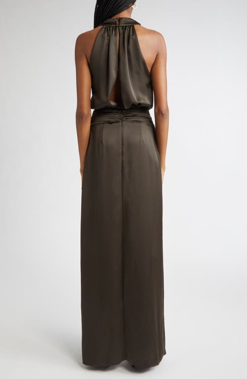 Ramy Brook Charmayne Sleeveless Satin Gown In Green