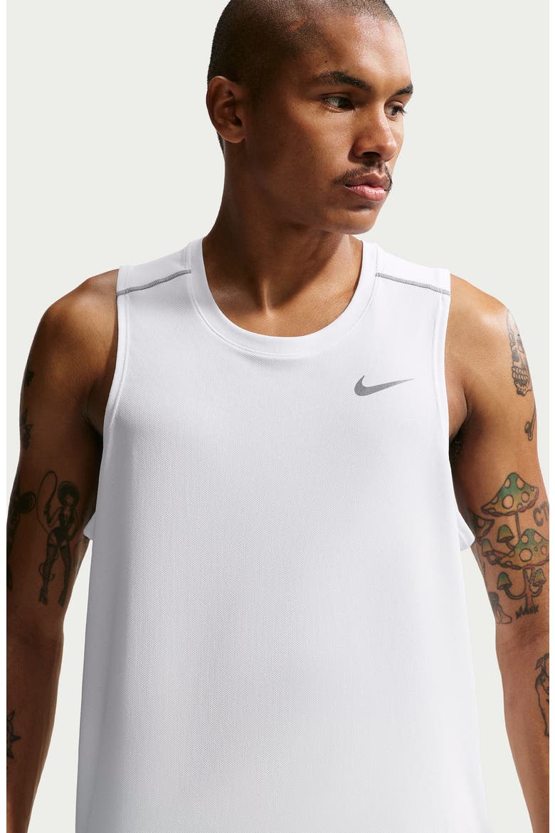 Miler Dri-FIT Running Tank, Alternate, color, WHITE/ REFLECTIVE SILVER