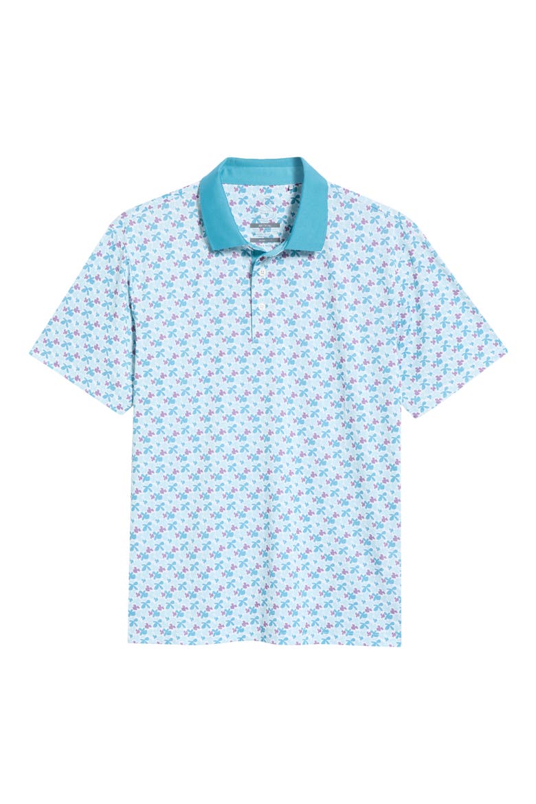 Mike V Floral Piqué Performance Golf Polo, Main, color, SEAFOAM