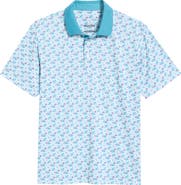 Swannies Mike V Floral Piqué Performance Golf Polo