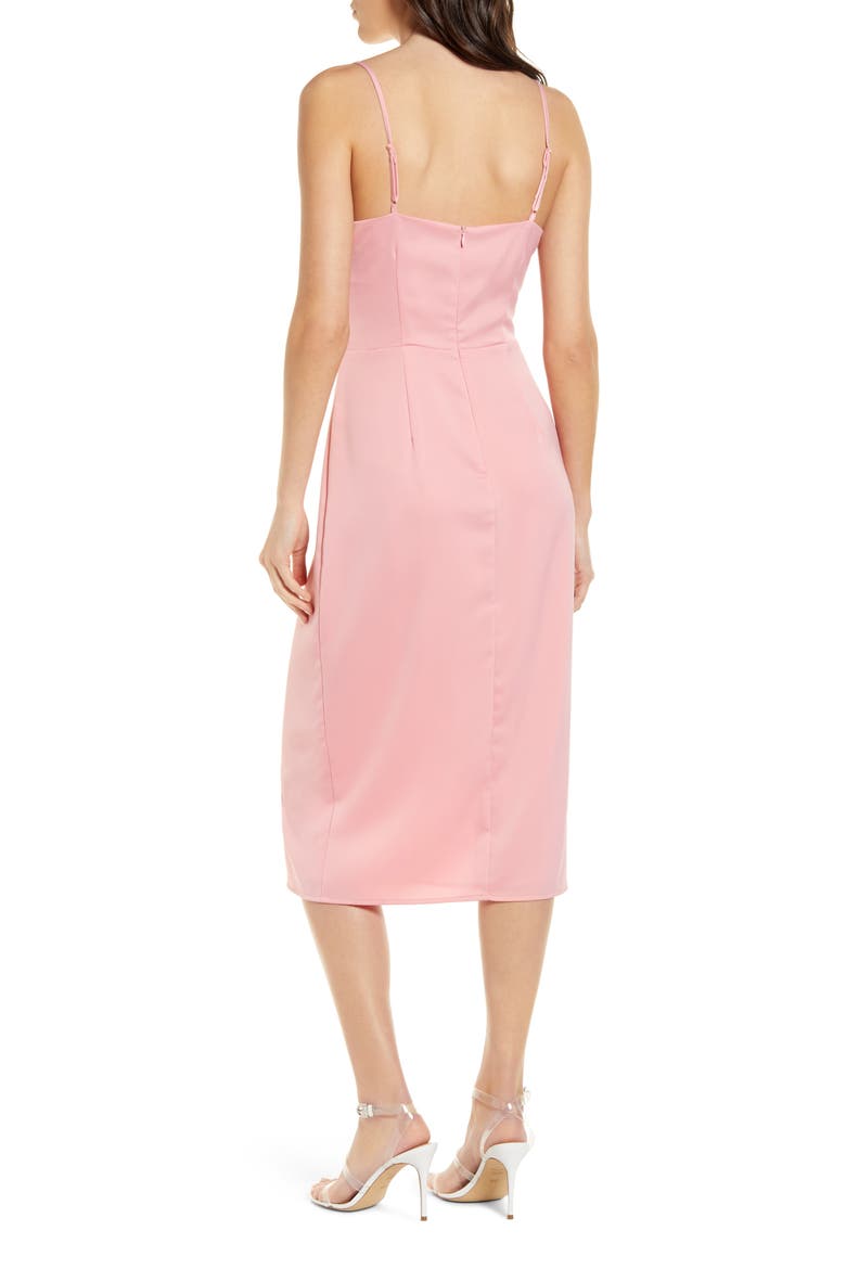 Aquila Faux Wrap Slipdress, Alternate, color, PEONY