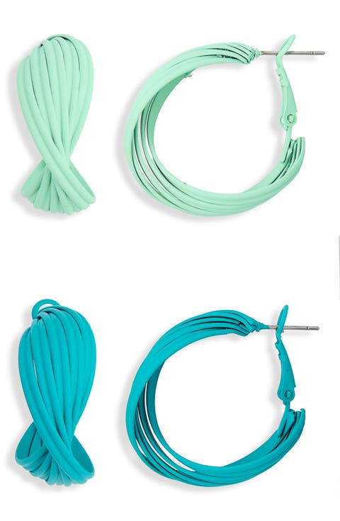 2-Pack Twisted Hoop Earrings
