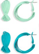 NATASHA 2-Pack Twisted Hoop Earrings