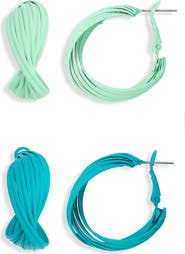 NATASHA 2-Pack Twisted Hoop Earrings