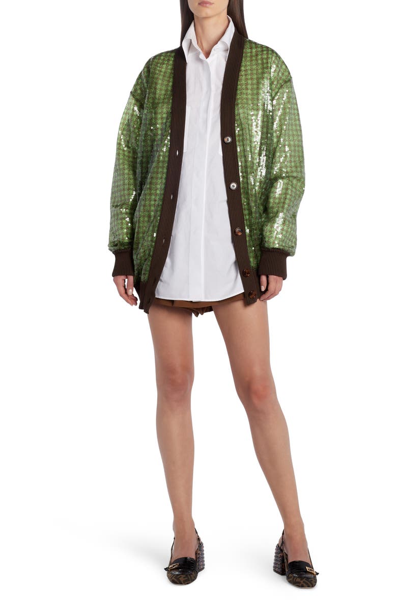 Fendi Paperbag Waist Washed Silk Crêpe de Chine Shorts, Alternate, color, 