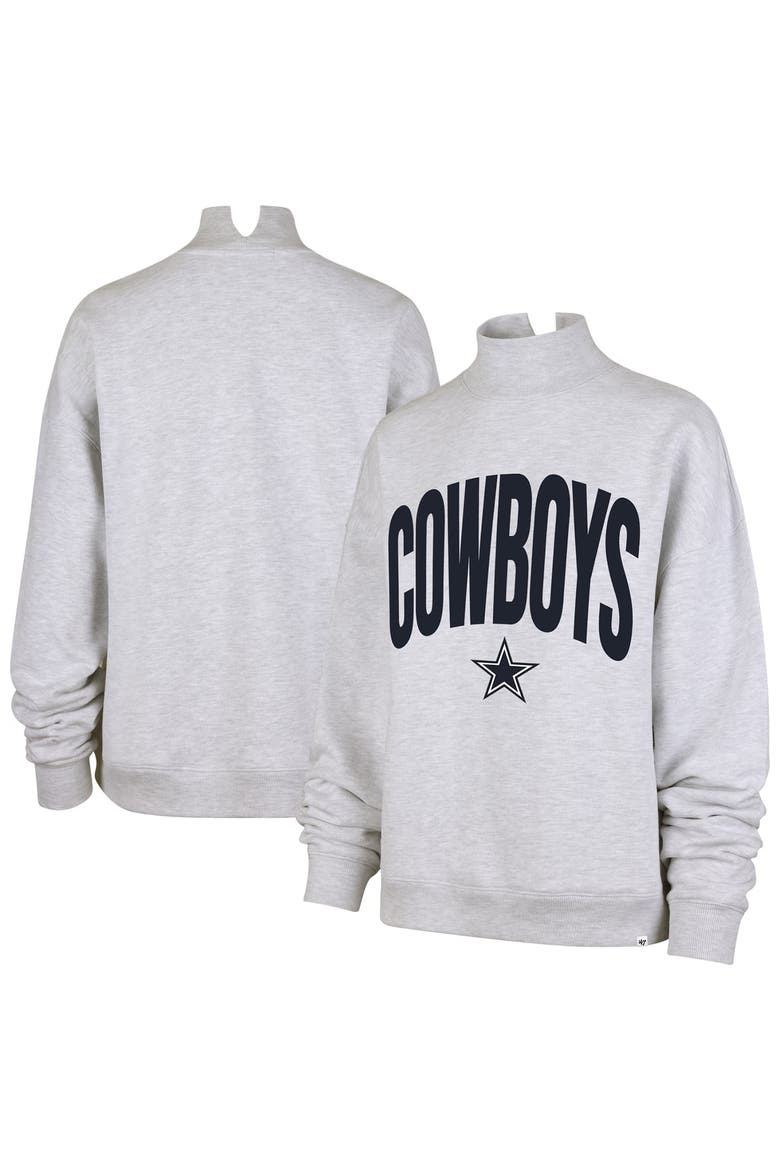Women's '47  Gray Dallas Cowboys Subtle Muse Mock Neck Sweatshirt, Main, color, Gray