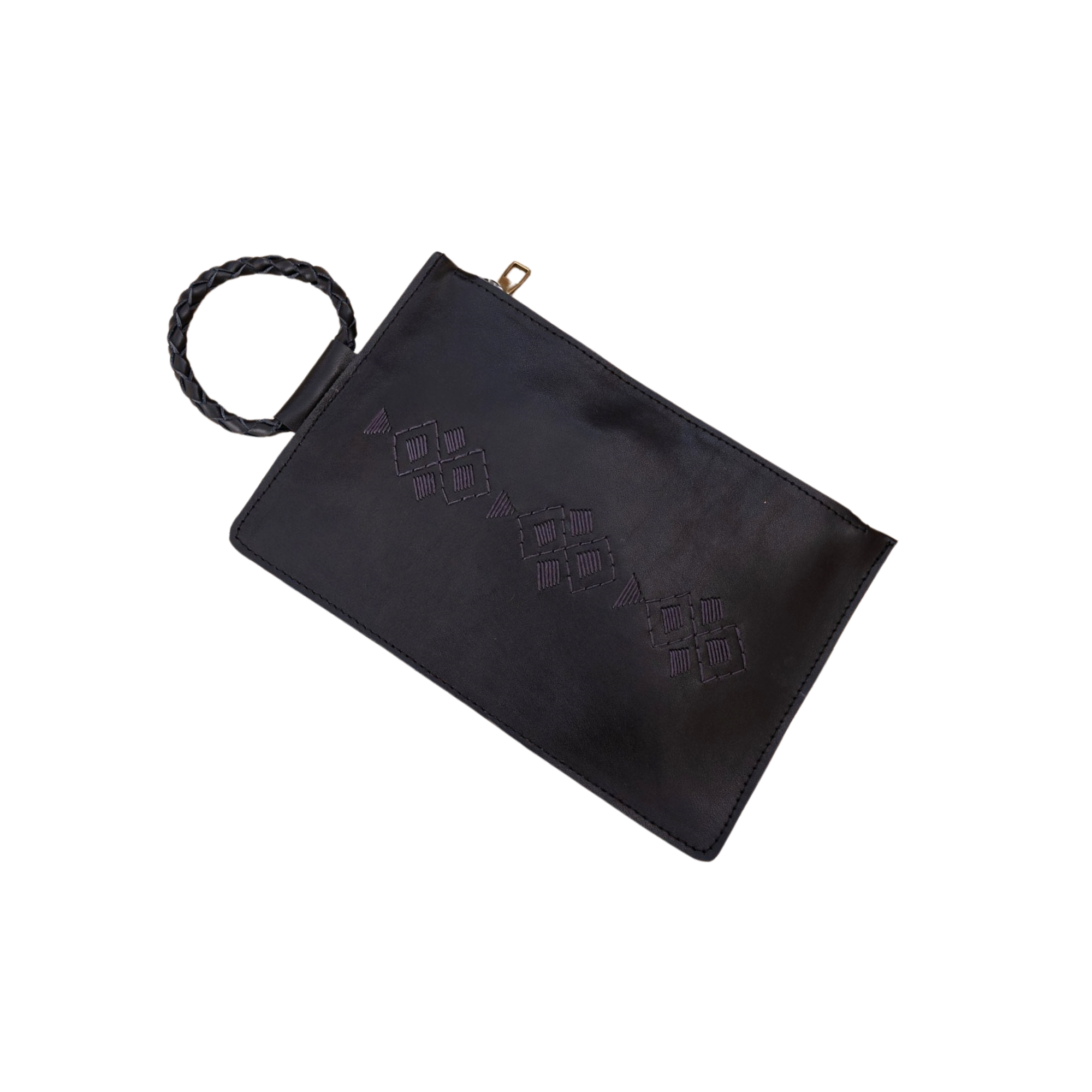 Amasouk Layla Embroidered Clutch, Main, color, Black