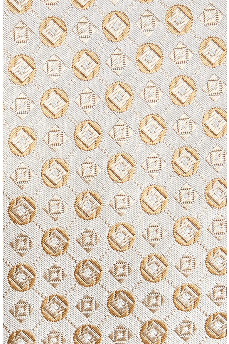 Neat Medallion Silk Blend Jacquard Tie, Alternate, color, OPEN BEIGE