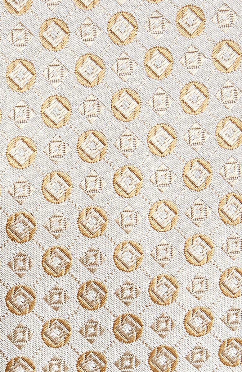 BOSS Neat Medallion Silk Blend Jacquard Tie, Alternate, color, Open Beige