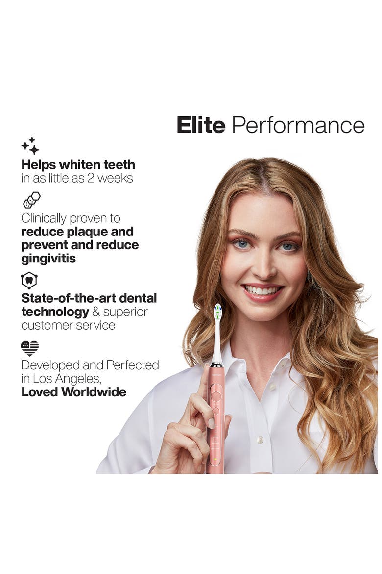 Elite Rechargeable Ultra-Whitening Power Electric Toothbrush, Alternate, color, ROSE GOLD