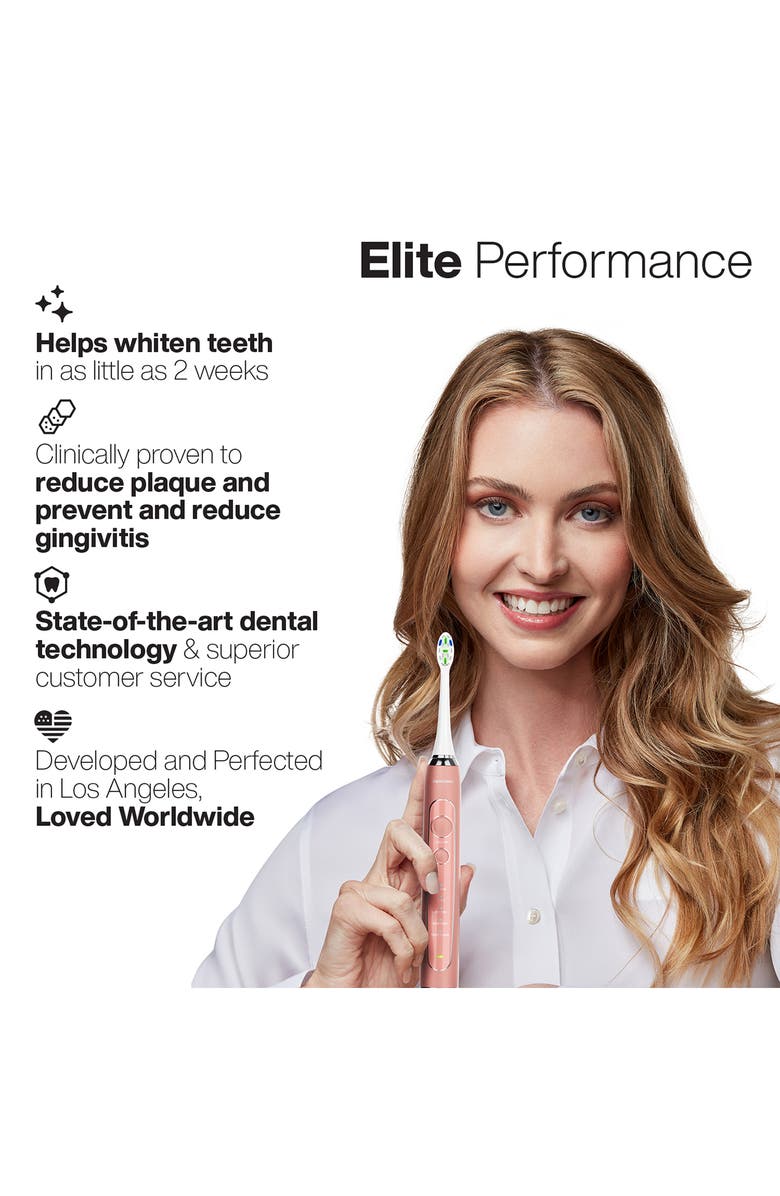 AQUASONIC Elite Ultra-Whitening Power Toothbrush, Alternate, color, Rose Gold