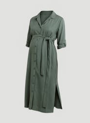 Isabella Oliver Kelsy Maternity Belted Shirt Dress