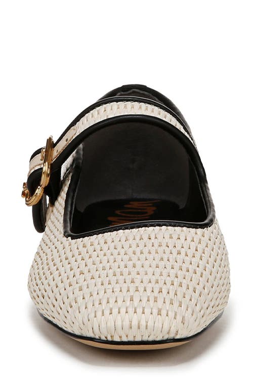 Sam Edelman Michaela Mary Jane Flat Linen Ivory Raffia In Sand