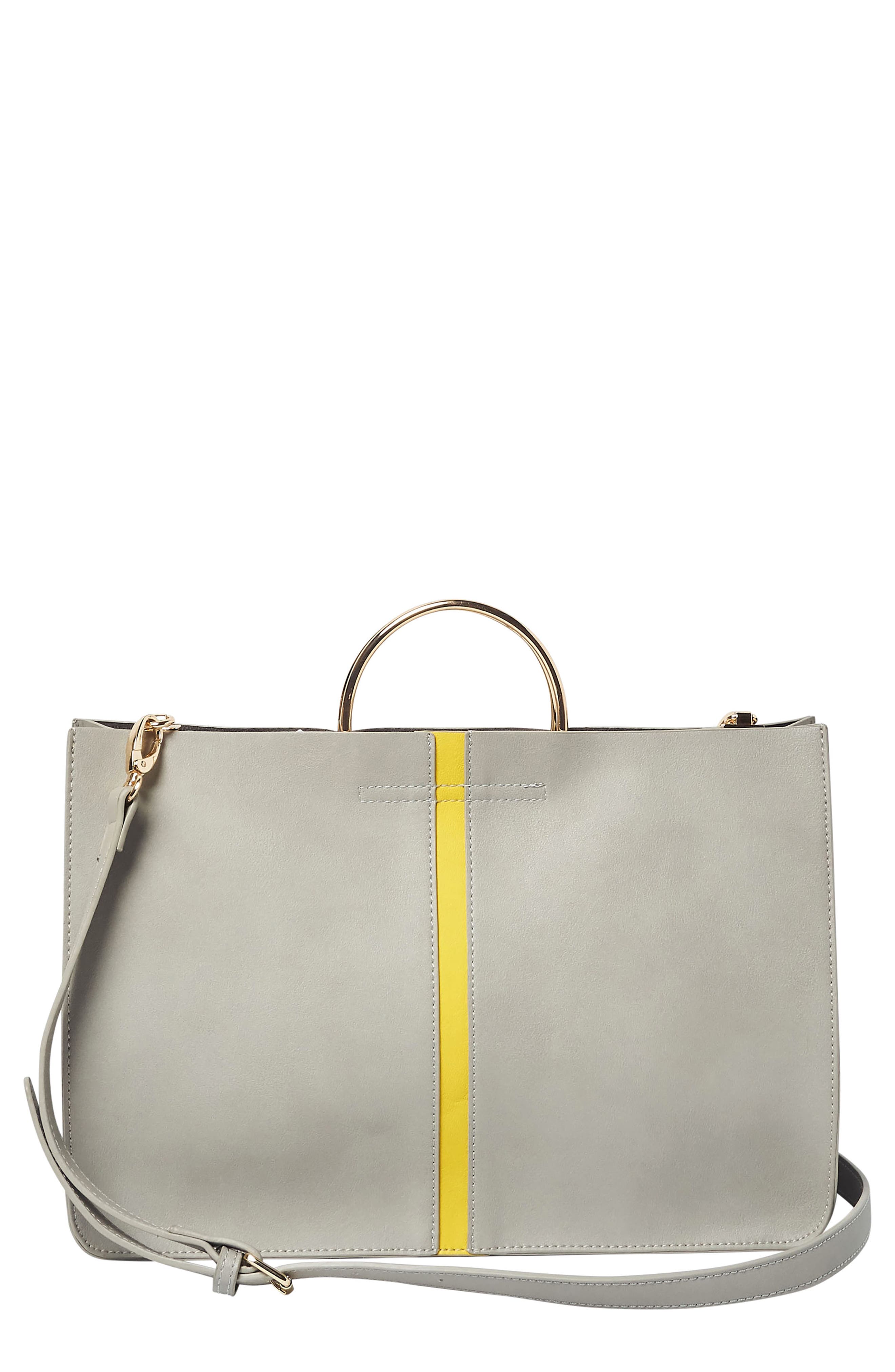 Love Affair Vegan Leather Tote, Main, color, GREY