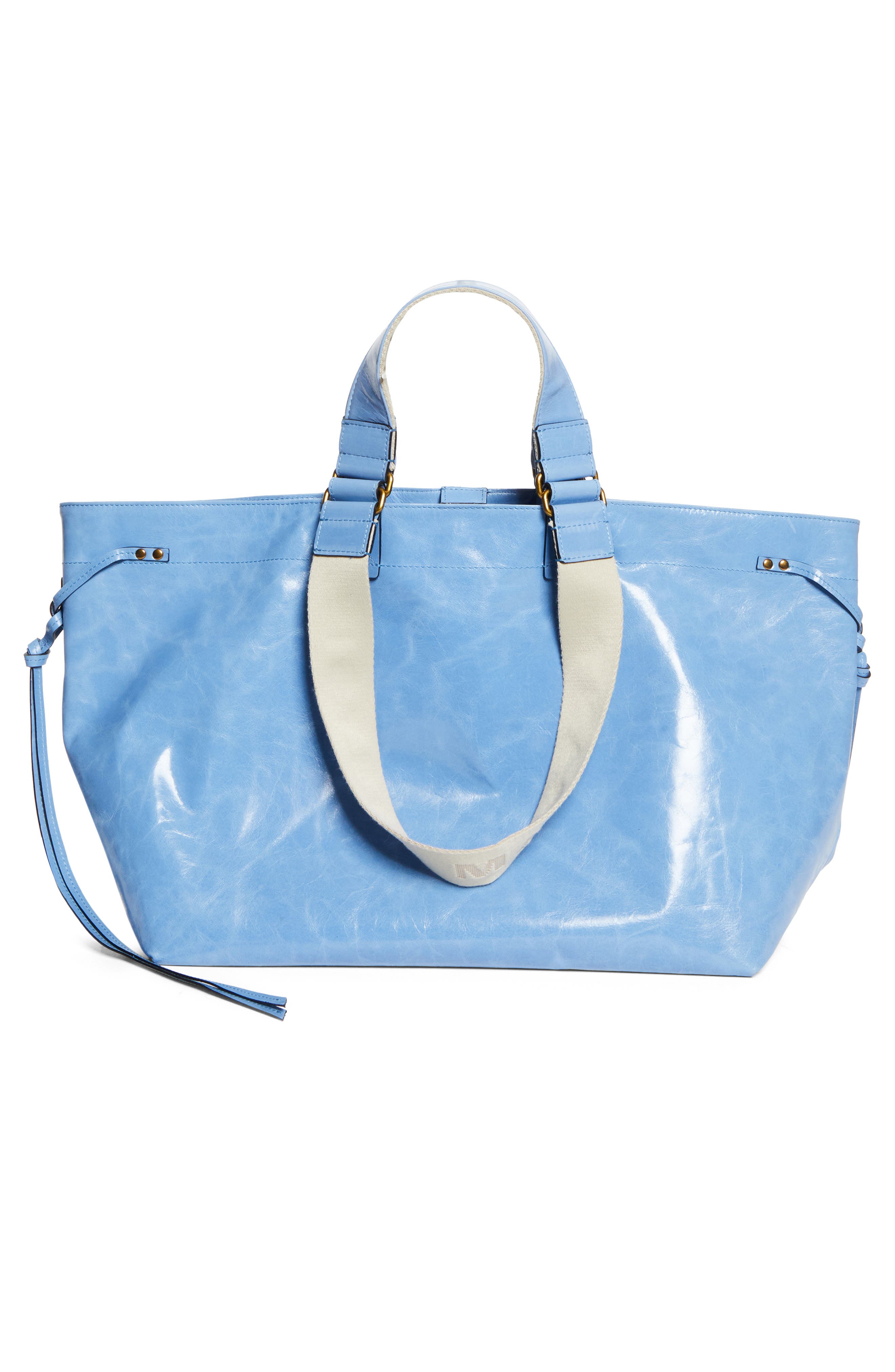 Isabel Marant Wardy Leather Shopper Tote, Alternate, color, Faded Blue