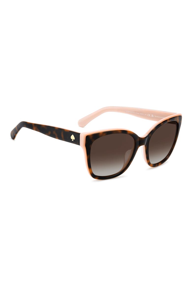daesha 55mm polarized cat eye sunglasses, Alternate, color, HAVANA PINK/ BROWN