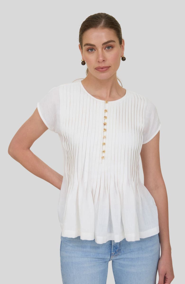 ZOE AND CLAIRE Pintuck Pleat Peplum Top, Alternate, color, 