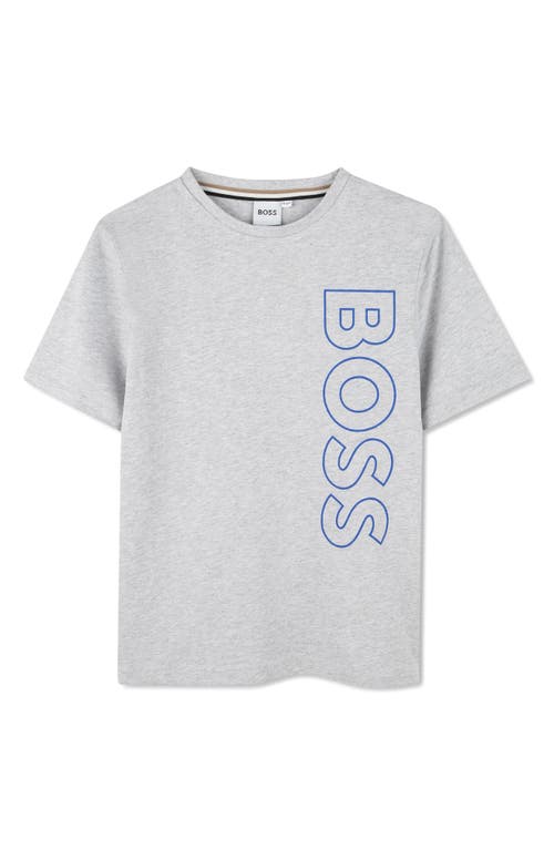 BOSS Kidswear Kids' Logo Cotton Graphic T-Shirt in Chine Grey 