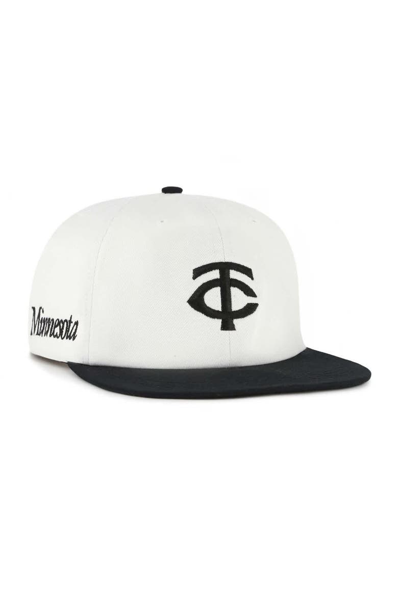 '47 Men's '47 White/Black Minnesota Twins Foundation Captain Snapback Hat, Main, color, White