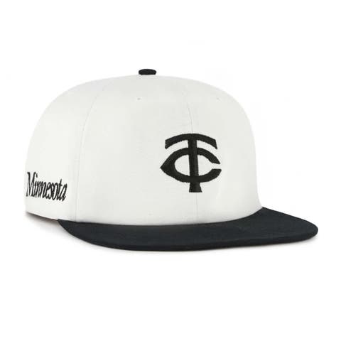 Men's '47 White/Black Minnesota Twins Foundation Captain Snapback Hat