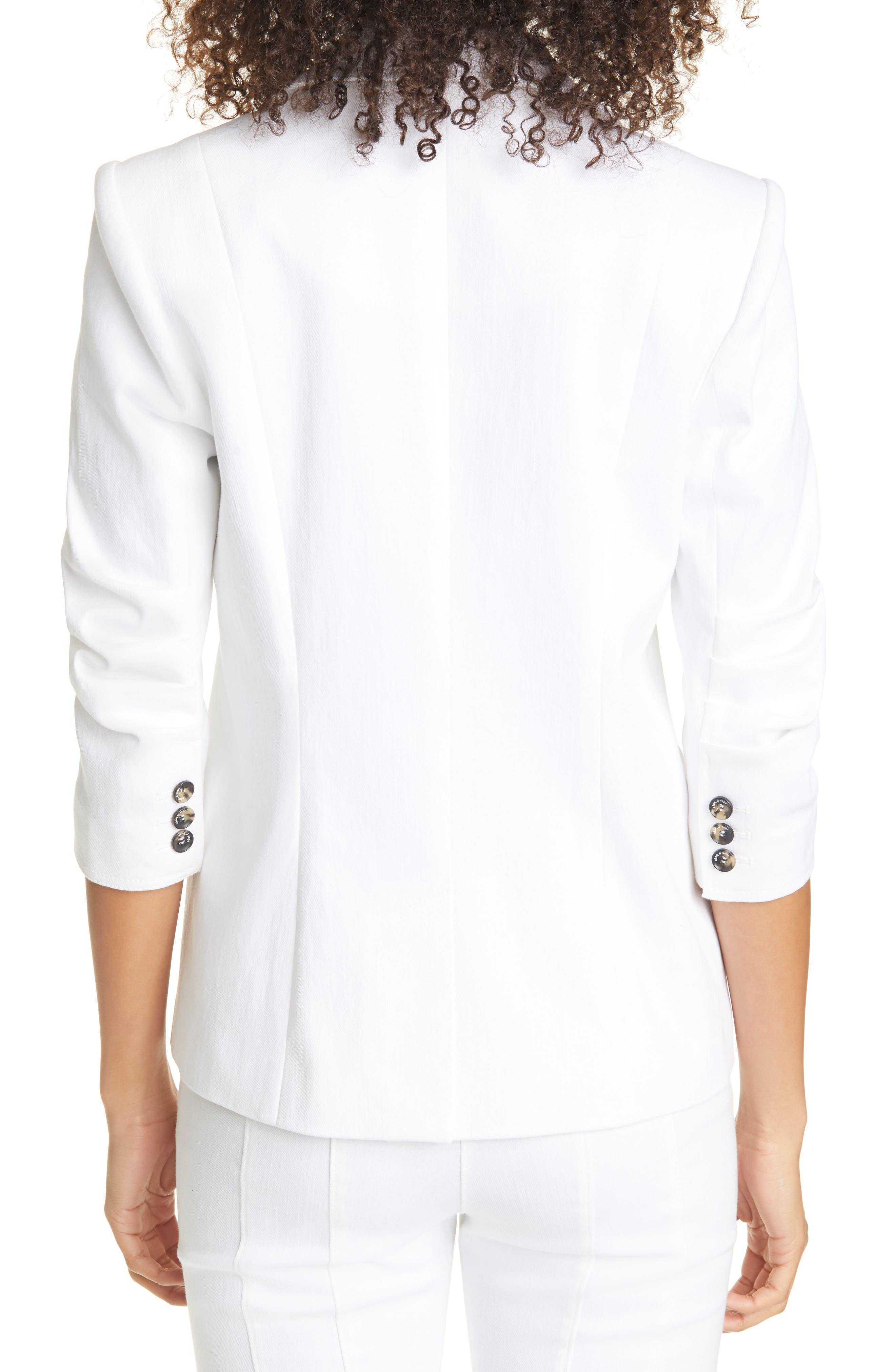 Khloe Ruched Sleeve Denim Blazer - image 2