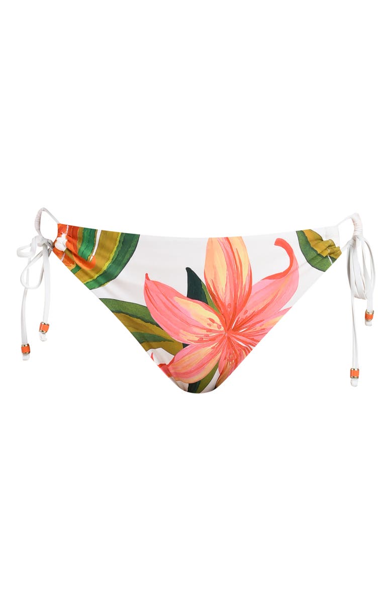 La Blanca Jungle Blossoms Adjustable Loop Bikini Bottoms, Alternate, color, Ivory Multi