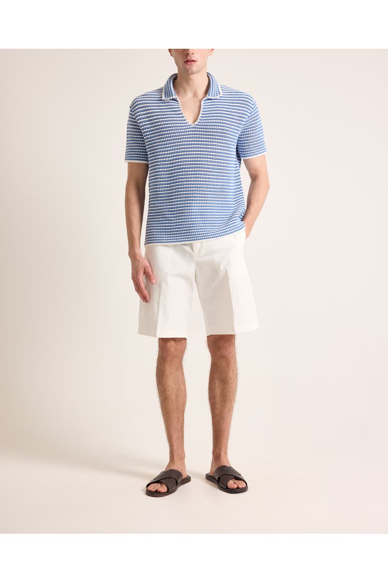 Batten Stripe Classic Fit Stripe Crotchet Polo, Alternate, color, BLUEBERRY/WHITE STRIPE