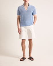 Orlebar Brown Batten Stripe Classic Fit Stripe Crotchet Polo