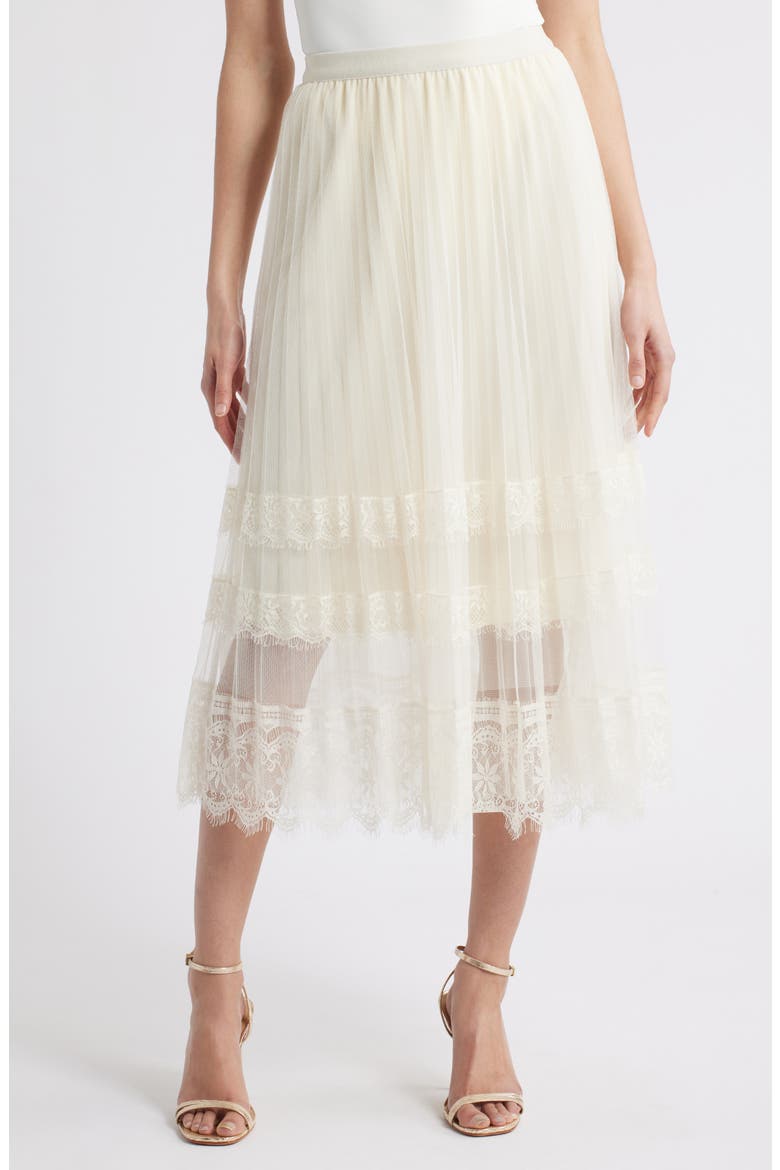Tove Lace Tulle Skirt, Main, color, IVORY