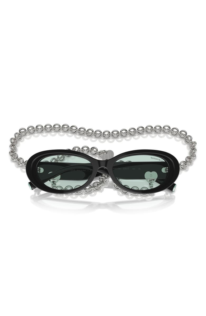 Tiffany & Co. 54mm Oval Sunglasses with Chain, Alternate, color,