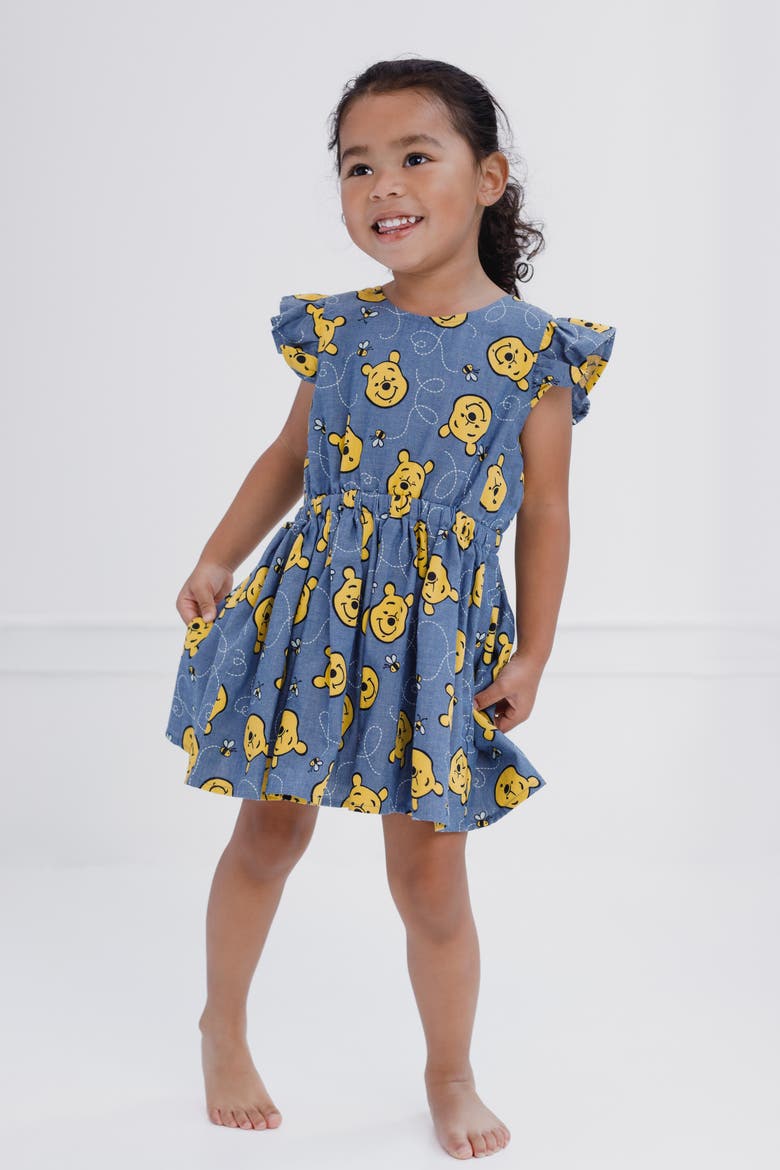 Winnie the Pooh Chambray Dress, Alternate, color, Pooh Medium Blue