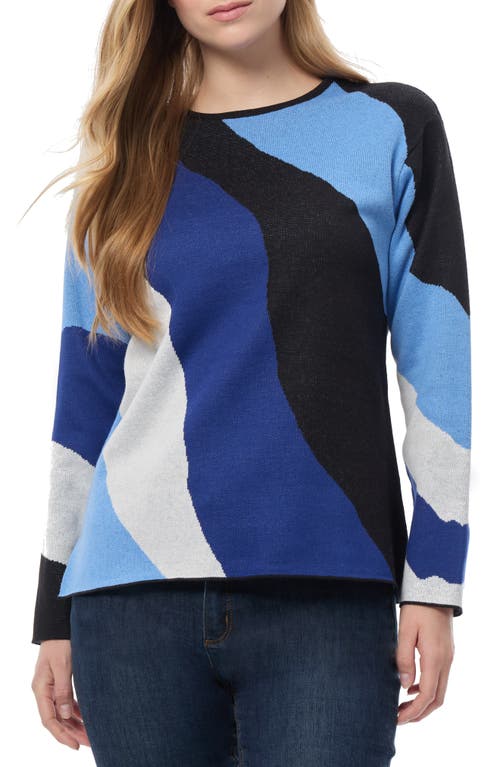 Jones New York Wave Colorblock Sweater in Sapphire Multi 