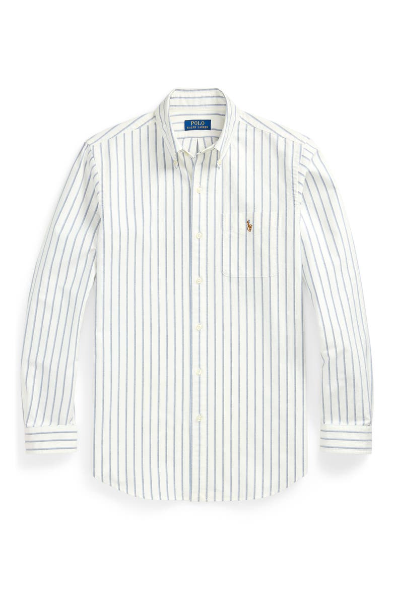 Classic Fit Stripe Cotton Button-Down Oxford Shirt, Alternate, color, 6832E WHITE BLUE MULTI
