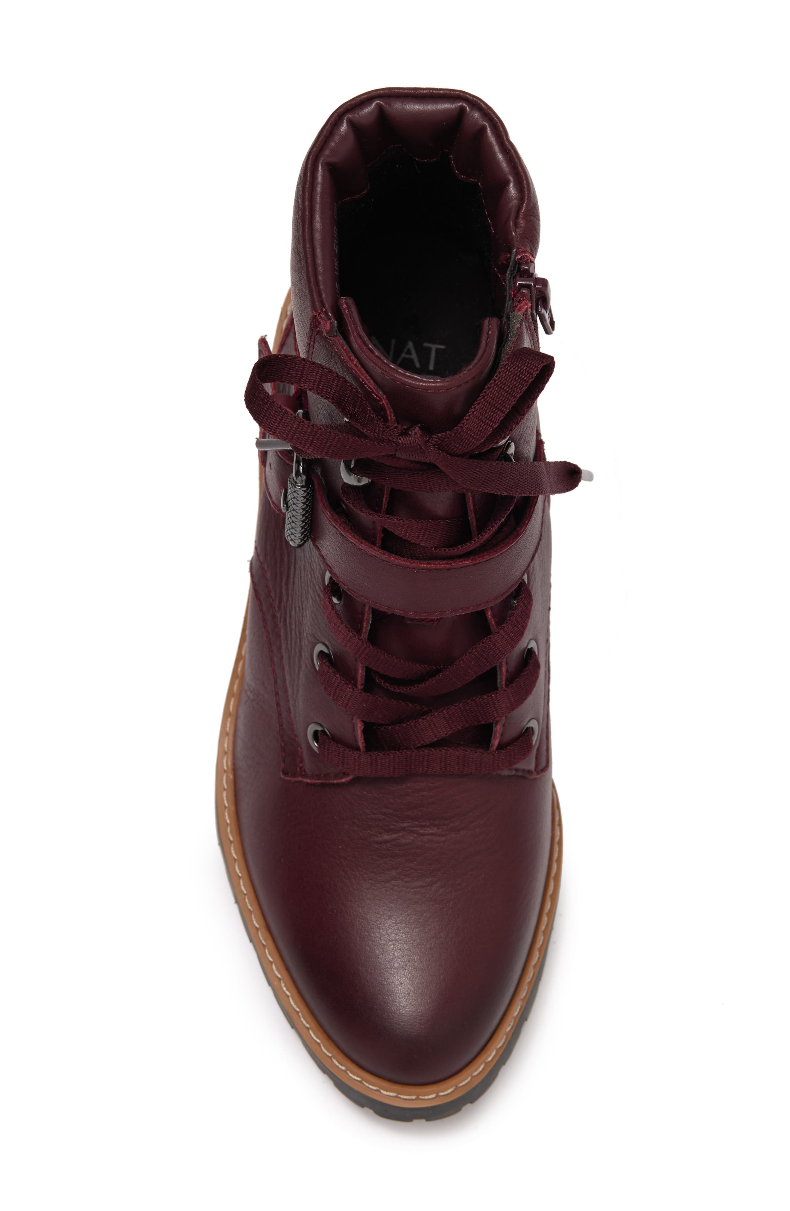 Tia Water Repellent Bootie, Alternate, color, RED LEATHER