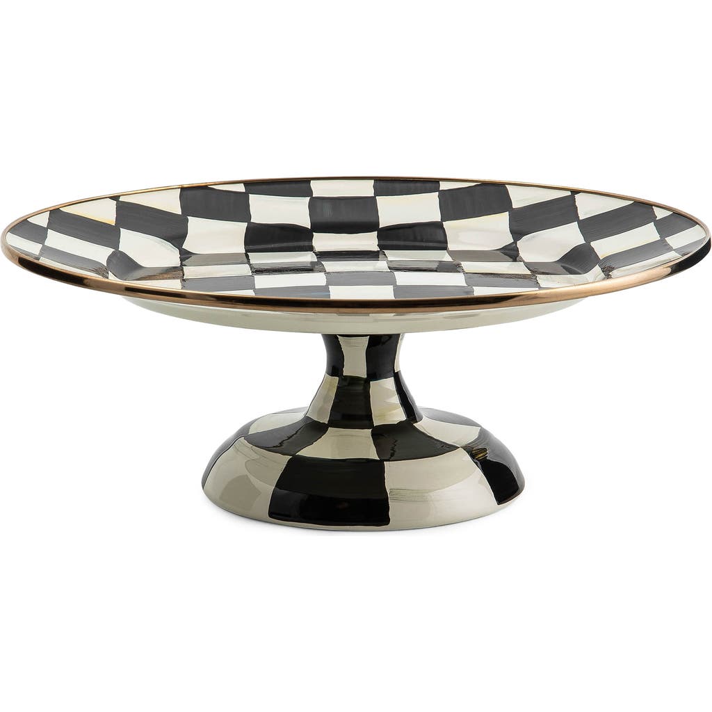 Mackenzie-childs Mackenzie Childs Courtly Check Small Pedestal Platter In Multi
