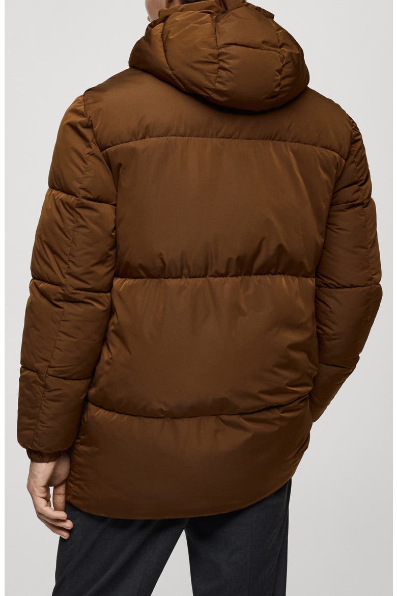 Quilted Water Repellent Hooded Jacket, Alternate, color, TOBACCO BROWN