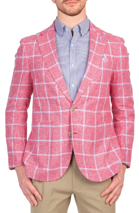 Textured Yarn Dye Windowpane Sport Coat