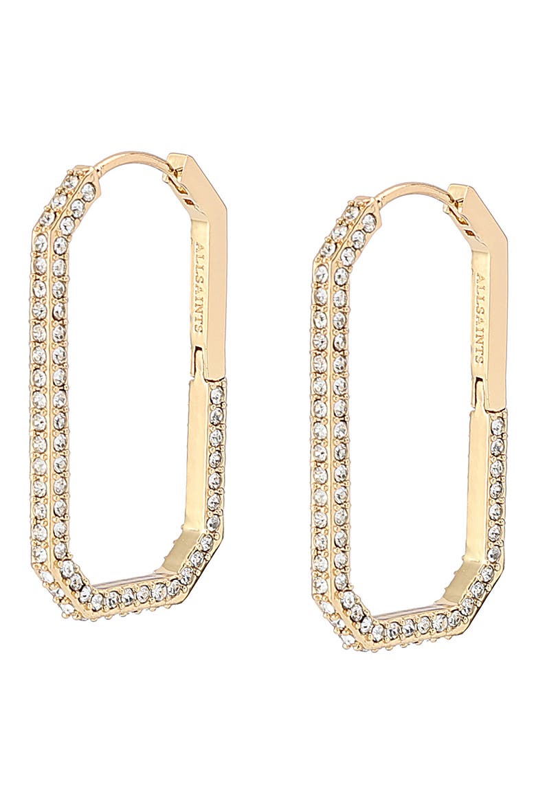 Hattie Crystal Geometric Hoop Earrings, Alternate, color, GOLD