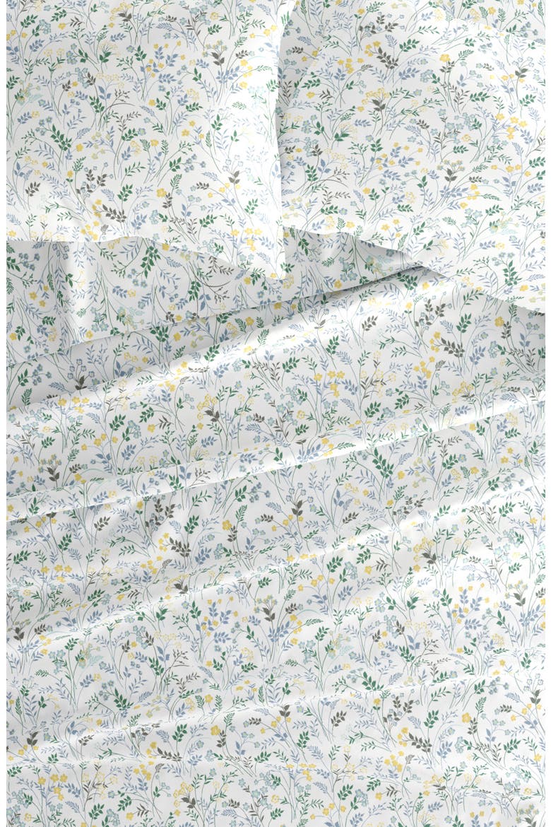 Premium Ultra Soft Wildflower Pattern 4-Piece Bed Sheets Set, Alternate, color, LIGHT BLUE