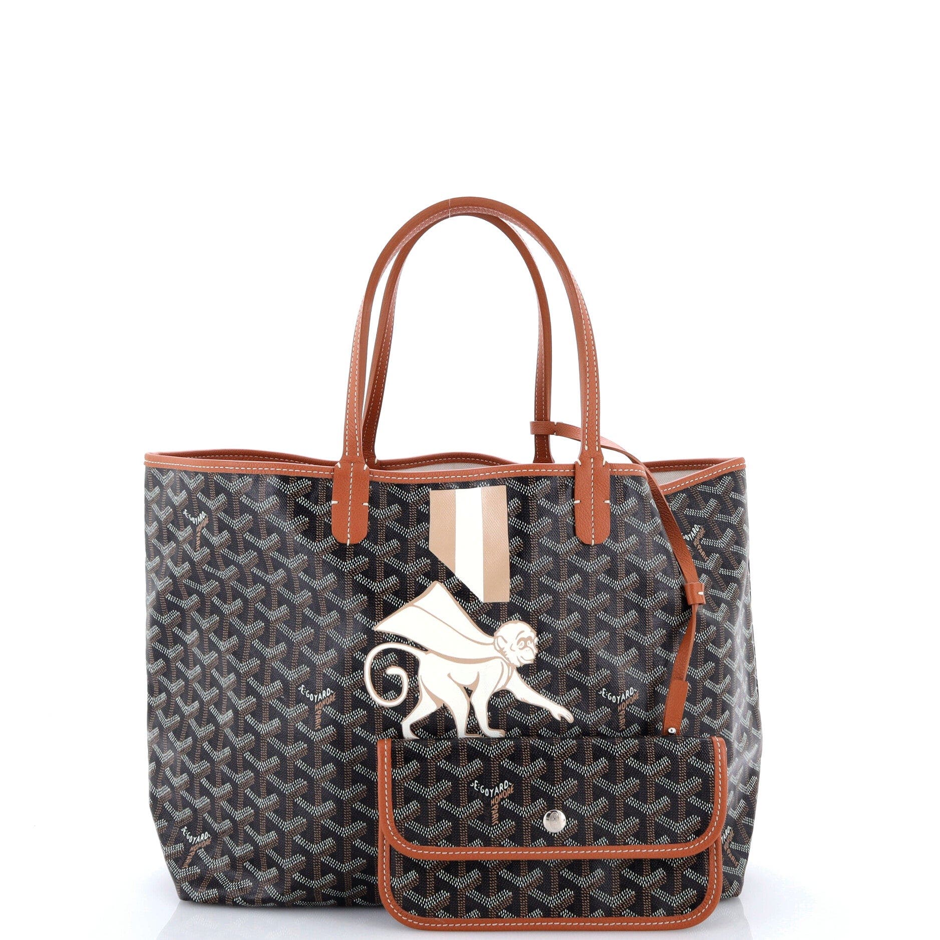 Saint Louis Tote Printed Coated Canvas PM, Alternate, color, Brown