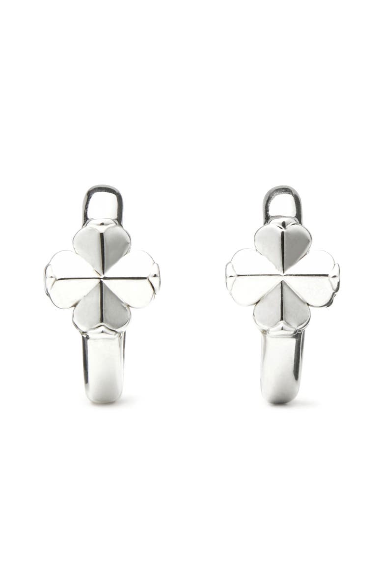 Kate Spade New York spade flower huggie hoop earrings, Main, color, 