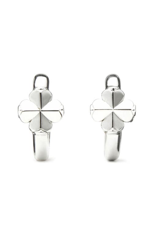 Kate Spade New York Spade Flower Huggie Hoop Earrings In Silver