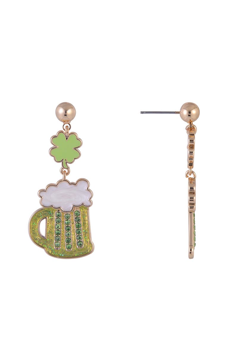 Hallmark Beer Mug Earrings, Alternate, color, Green
